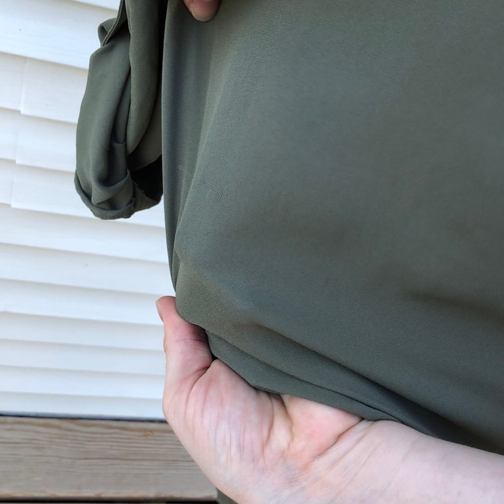 Olive Button Down Blouse - image 7